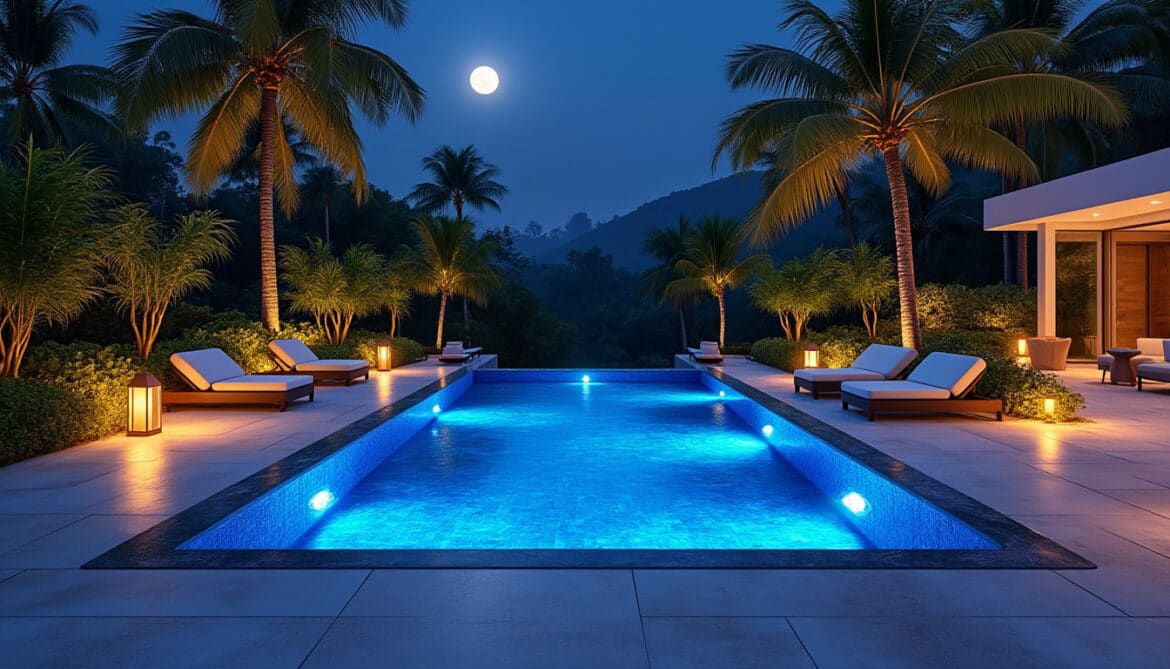 découvrez les meilleures options d'éclairage pour mettre en valeur votre piscine la nuit. transformez votre espace extérieur en un véritable havre de paix avec des conseils sur les types de lumières, leurs effets et les ambiances à créer.